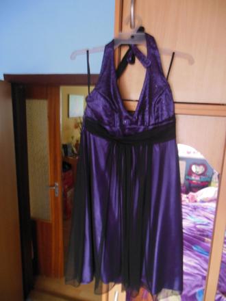 Fialové príležitostné šaty s bolerkom, l