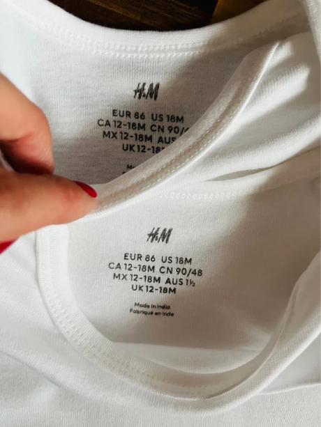 Veľ. 86 zn. h&m nové bavlnené čistobiele bodynká, h&m,86