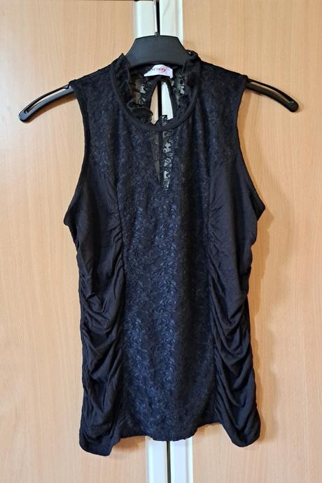 Čierny top s čipkou, orsay,s