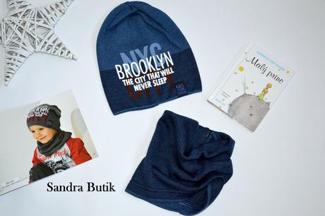 Detská bavlnená čiapočka set s nákrčníkom, 92 - 158