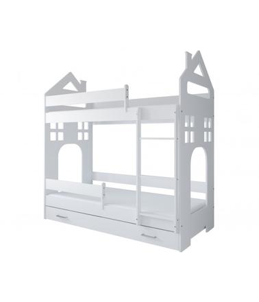 Poschodová posteľ dom ii, biela - rozmer 180x80 cm, šírka (cm): 80,dĺžka (cm): 180