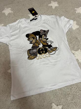 Biele tričko minnie a mickey, s