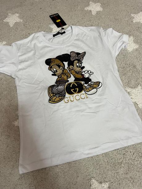 Biele tričko minnie a mickey, s