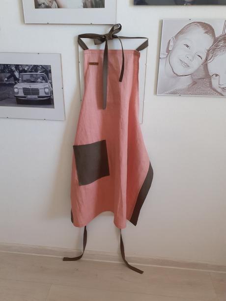 Ľanová zástera s vrecúškom, 