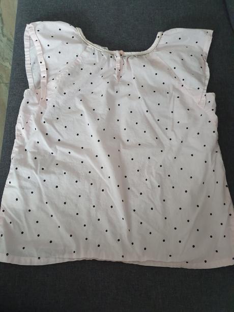 Bledoružová bodkovaná blúzka, h&m,140