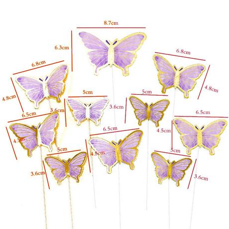 Tortový zápich motýle modrofialové- skladom,tz-154, 