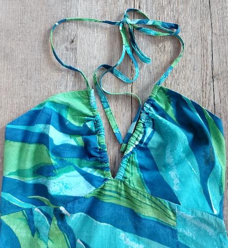 Modrozelené dlhé letné šaty, h&m,s