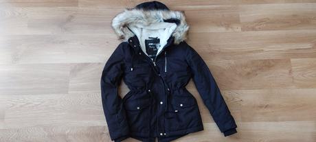Čierna zateplená parka, new yorker,xs