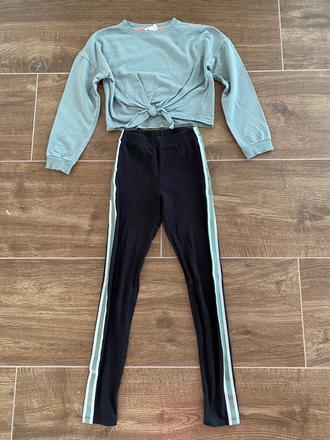 Dvojdielny súprava kaki/ čierna, h&m,146