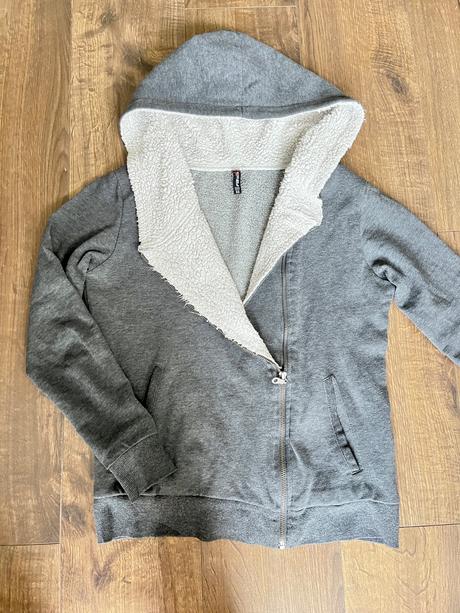 Teplá mikina na zips s kožušinovým podšitím, new yorker,xs