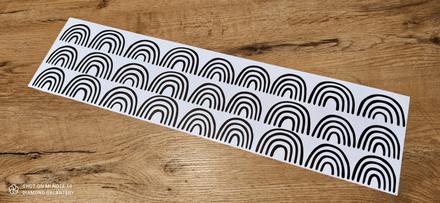 Nálepky na stenu - dúha - 27 kusov - čierna, 