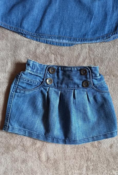 Riflová blúza a suknička cca.80, 68–80