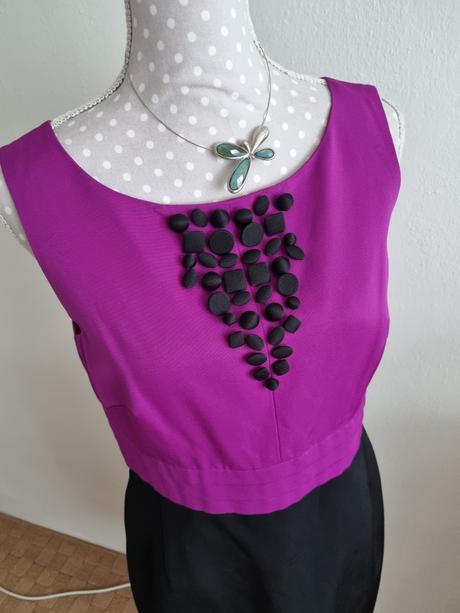 Cyklámenovo-čierne púzdrové šaty m&s veľ.40, marks & spencer,40