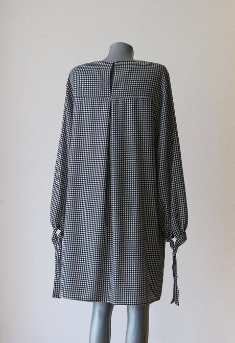 Čierno-biele gingham šaty, h&m,l