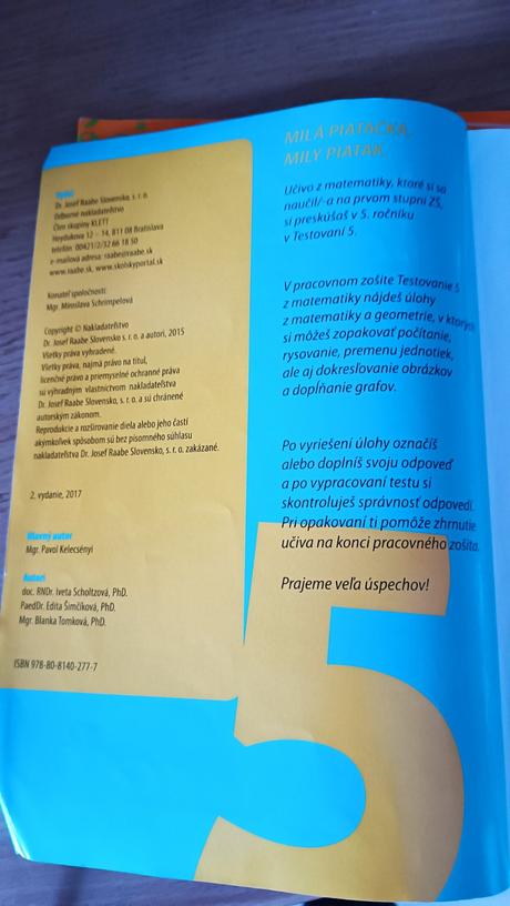 Testovanie z matematiky pre 5. ročník zš,