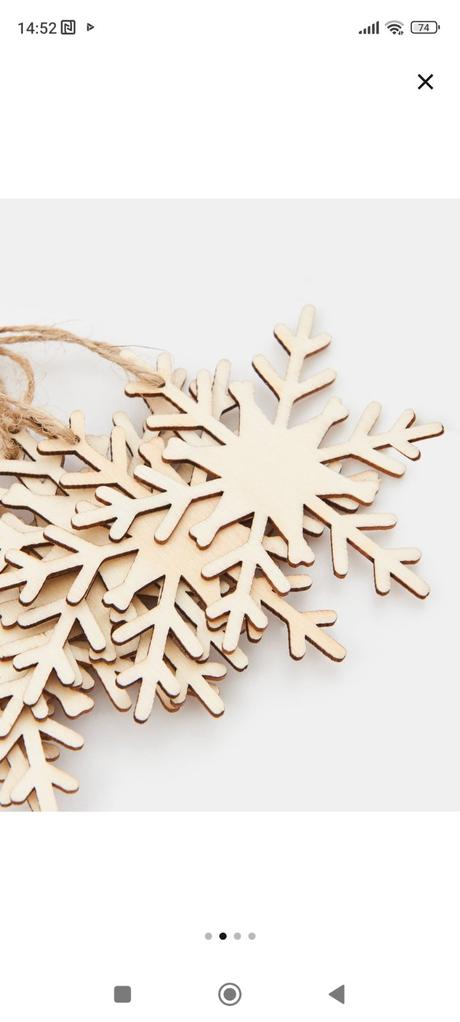 Drevene vianocne ozdoby snehove vlocky, 