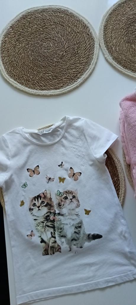 Tričko s mačiatkami, h&m,140