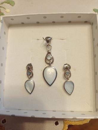 Strieborný set modrý, 