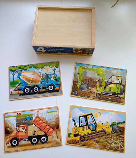 Drevené puzzle 4 v 1, 