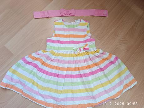 Krásne letné šaty s čelenkou, h&m,68