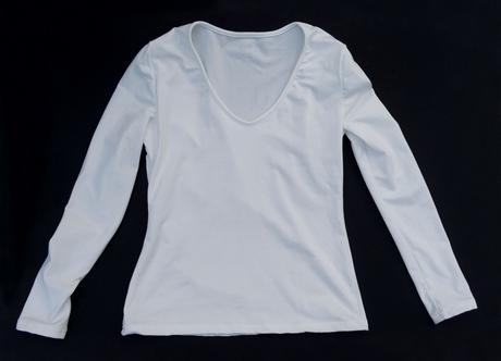 Biele zateplené tričko, l