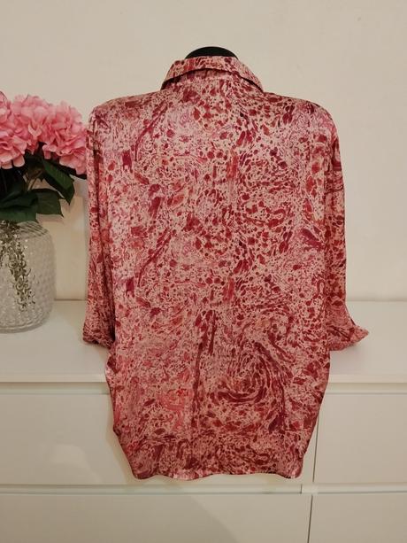 Zara saténová vzorovaná košeľa - elegantná ružová, zara,xl