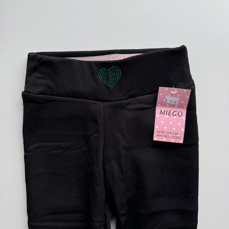 Dievčenské zateplené legíny so zeleným srdiečkom, 122 - 152