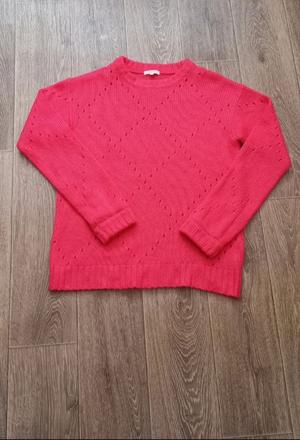 Ružový teplý vzorovaný pulóver vel.42 ako nový, l