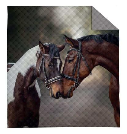 Prehoz na posteľ 220x240 kone love, 