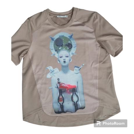 Béžový top s potlačou, l / m