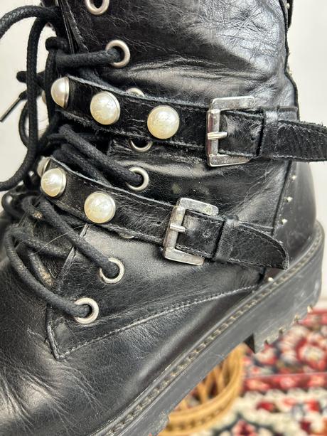 Zara kozenne čižmy s perlickami, zara,36