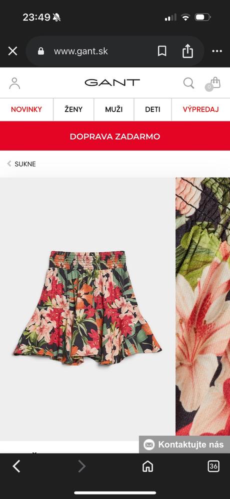 Ľahká viskózová sukňa gant 122/128, gant,128