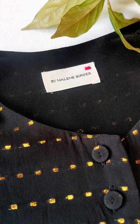 Malene birger - luxusná čierna blúzka milaelle, xs