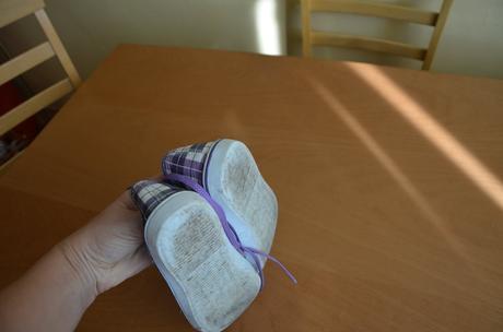 Plátenky fialové káro - v.35, protetika,35