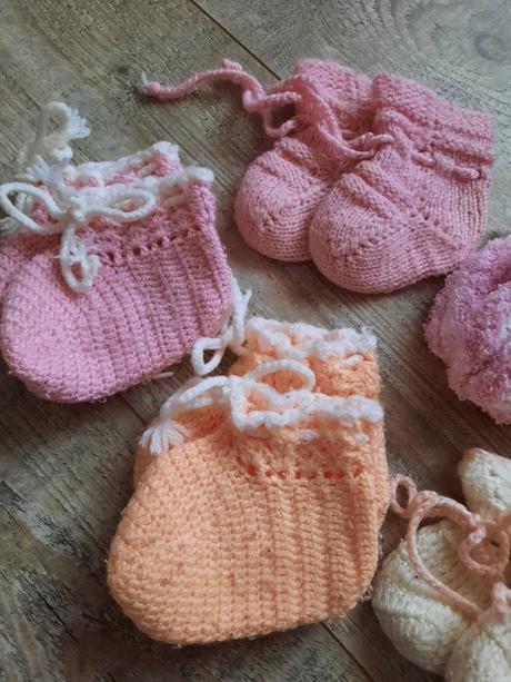 Teplé štrikované papučky na doma 56-62-68, 56