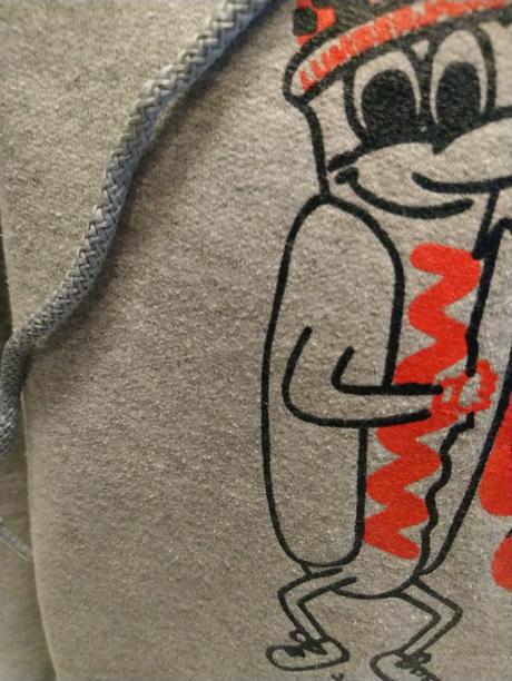 Sivá mikina klokanka s motívom vpredu a vzadu best, s