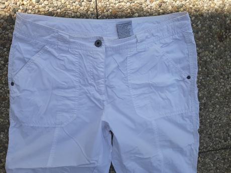 Biele trojštvrťové nohavice viacortesa velk. 42/4., 42