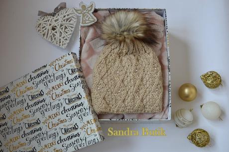 Zateplená čiapočka s perličkami a kožušinou, 92 - 158