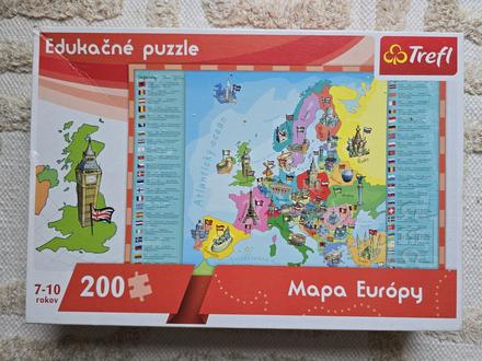 Puzzle mapa európy, 