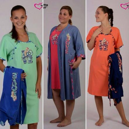 Tehotenská súpravička župan a nočná košeľa, vienetta secret,l / m / s / xl / xxl