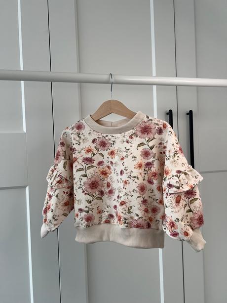 Dievčenská mikina s kvietkami a volánikmi, lindex,86