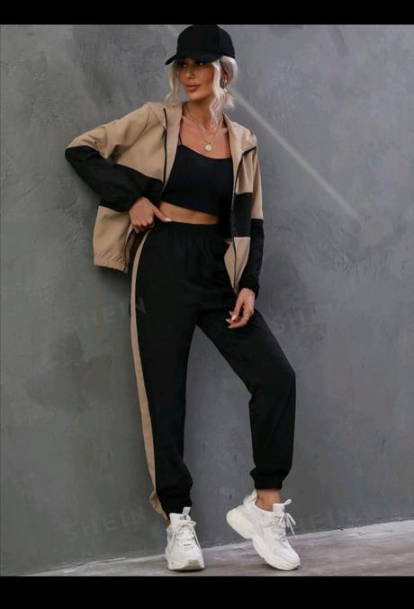 Dvojdielna súprava nohavice a bunda na zips s kapu, xl