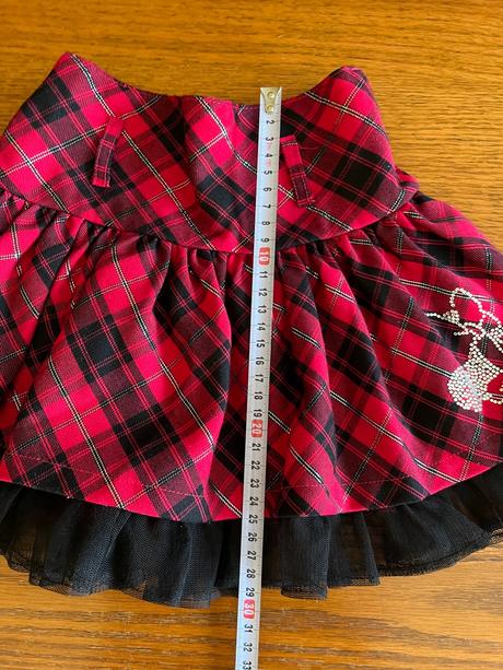 Károvaná suknička minnie aj na vianoce, mikuláša, disney,86