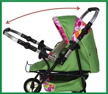 Kočík pre bábiky s prenosnou taškou  červený, 