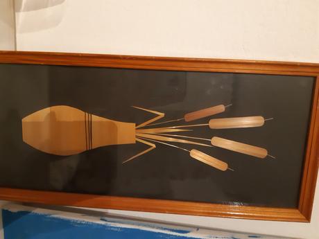 Retro obraz slameny kvet, 