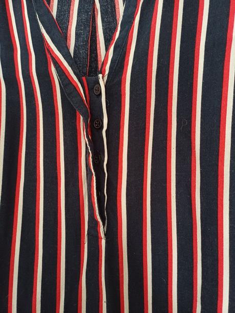 Dámska modrá pásikavá blúzka, kik,48