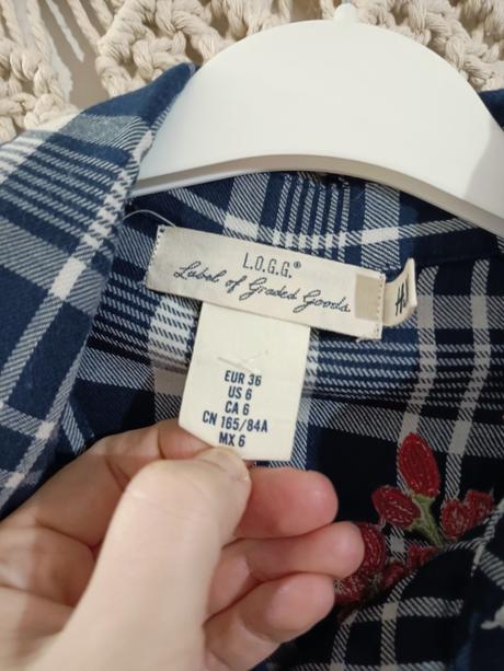 Karovaná košeľa s kvetmi, h&m,s
