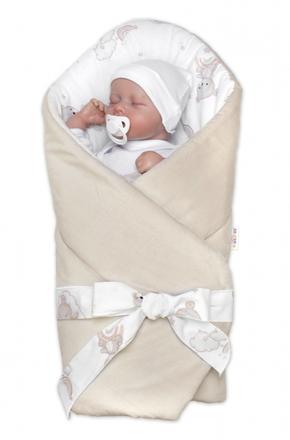 Zavinovačka velvet/bavlna - biela/béžová, 