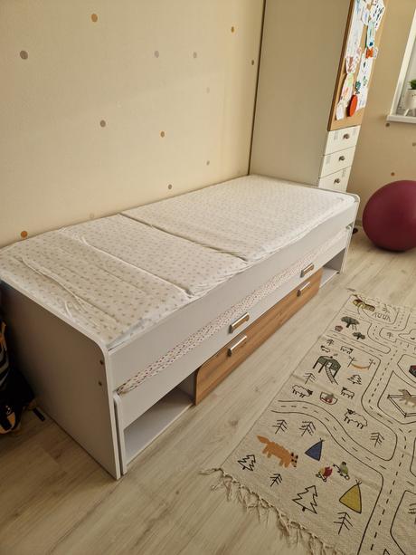 Detská výsuvná posteľ, šírka (cm): 90,dĺžka (cm): 200