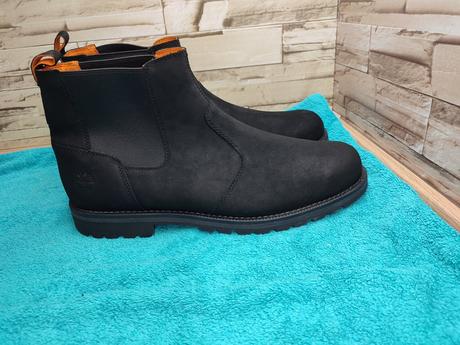 Timberland 47,5 - pánske čierne kožené topánky, timberland,47